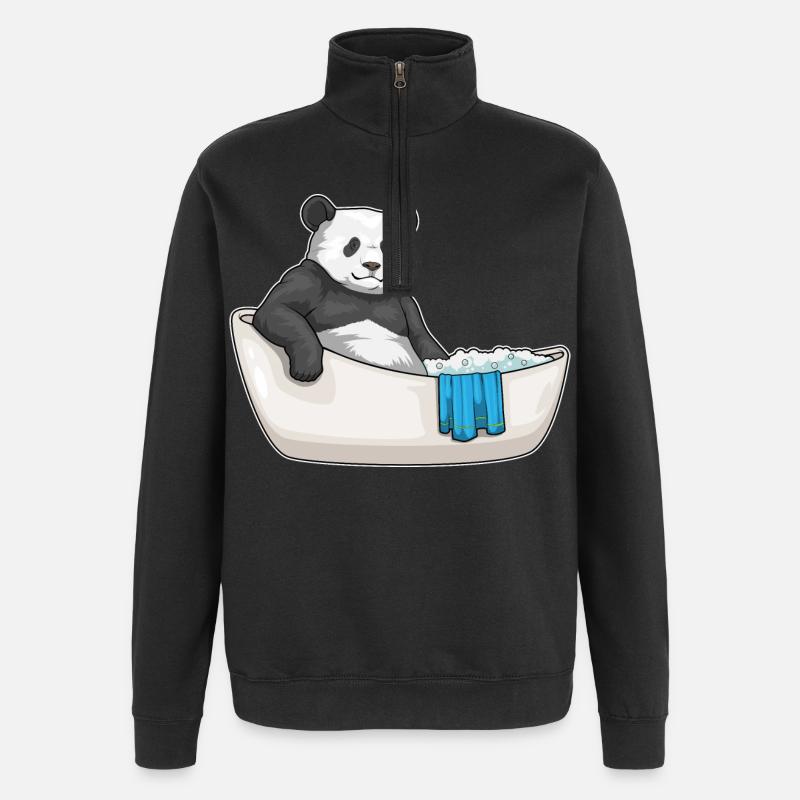 Baignoire Panda - Sweat à zip 1/4 - noir