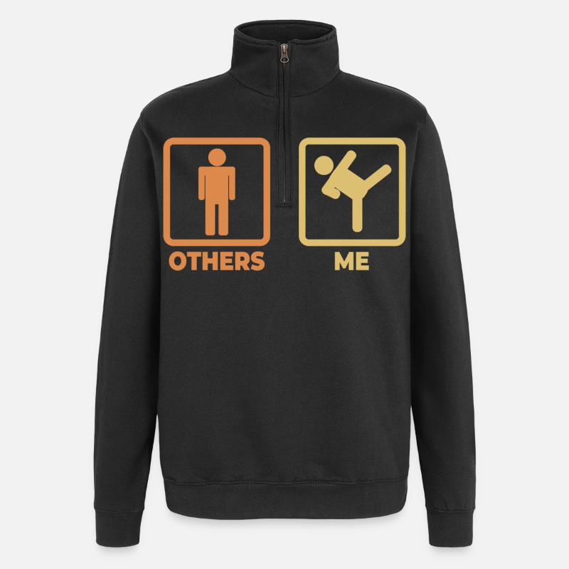 Figurines de karaté - Sweat à zip 1/4 - noir