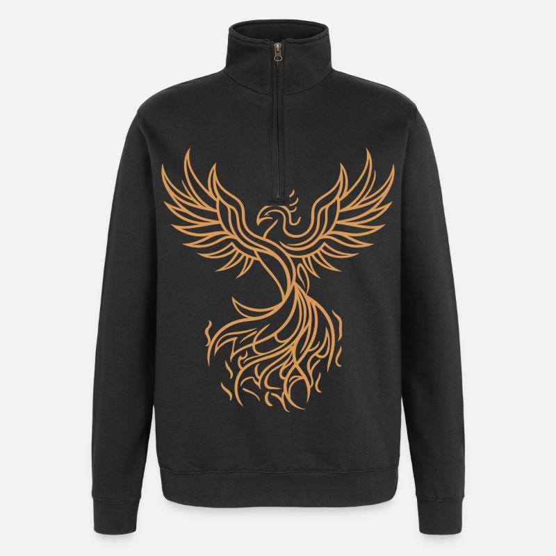 Phönix Mythischer Feuervogel Auferstehender Stammeskunst - Quarter-Zip-Sweatshirt - Schwarz