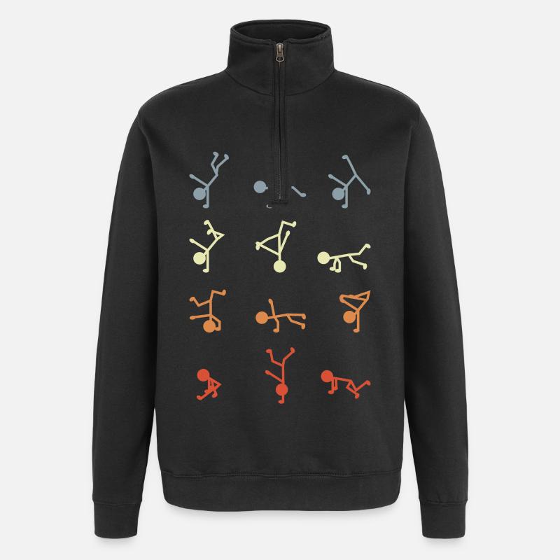 Breakdancer stick figures - Quarter-Zip Sweatshirt - black