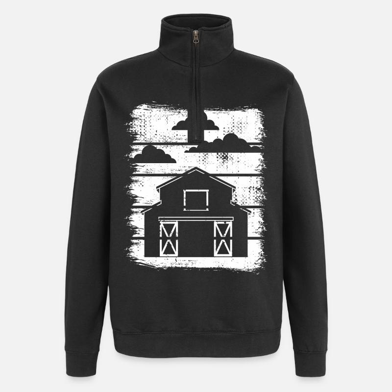 Scheune Zeichnung - Quarter-Zip-Sweatshirt - Schwarz