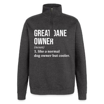 Deutsche Dogge - Quarter-Zip-Sweatshirt - Anthrazit - Vorne - AI Model Female 172 light (172cm) & AI Model Male 178 dark (178cm)