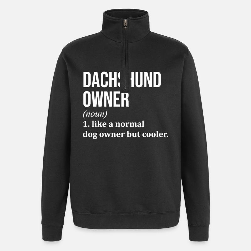 Dackel - Quarter-Zip-Sweatshirt - Schwarz