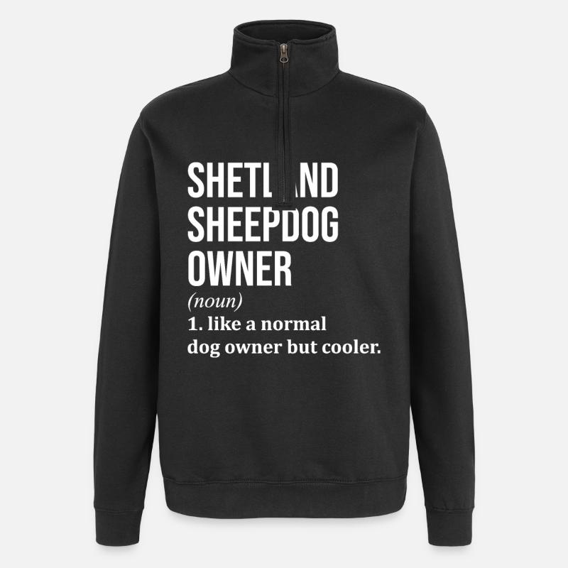 Chien de berger des Shetland - Sweat à zip 1/4 - noir