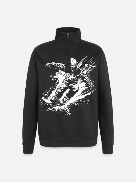 Snowboarders - Sweat à zip 1/4 - noir