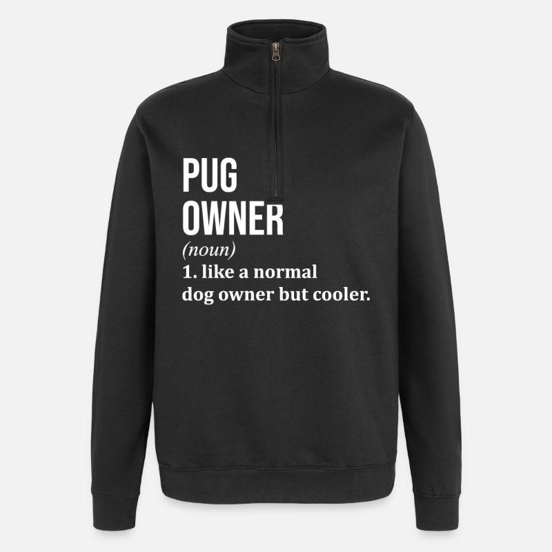 Pug - Quarter-Zip Sweatshirt - black
