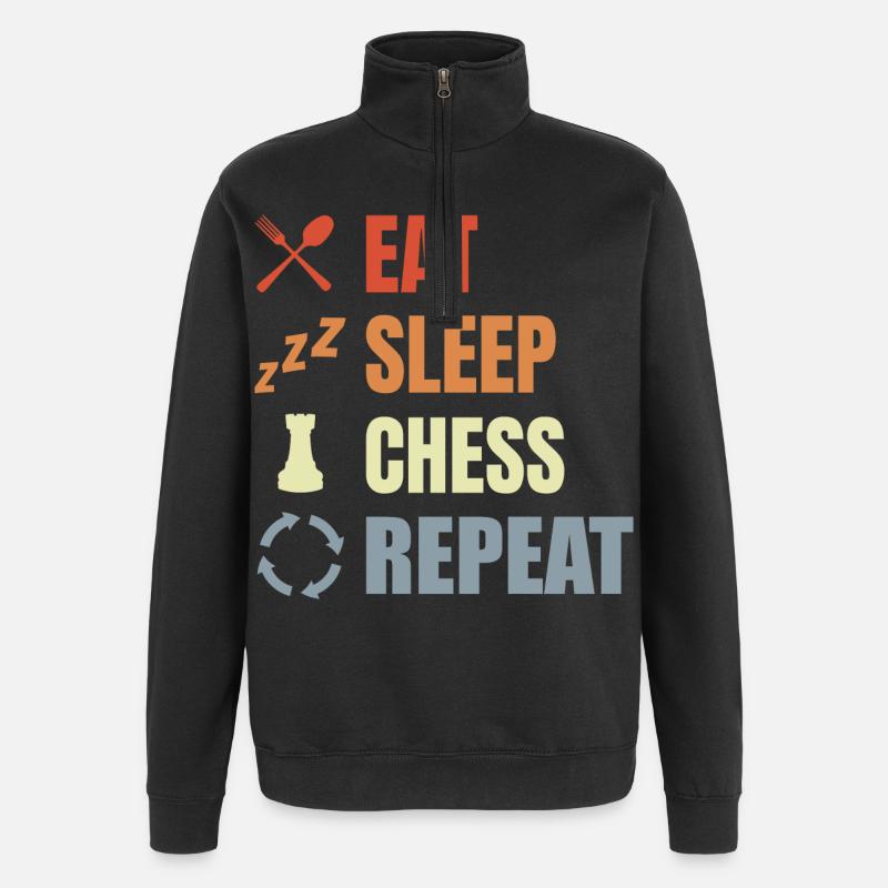 Chess Player Motivation - Quarter-Zip Sweatshirt - black