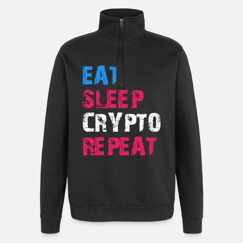 MANGER DORMIR CRYPTO RÉPÉTER - Sweat à zip 1/4 - noir