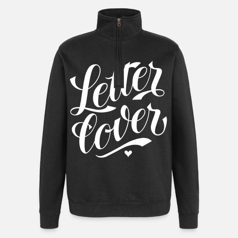 Letterlover - Conçu par KissingLetters - Sweat à zip 1/4 - noir