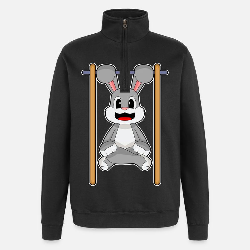 Bunny Bodybuilder Tractions Musculation - Sweat à zip 1/4 - noir