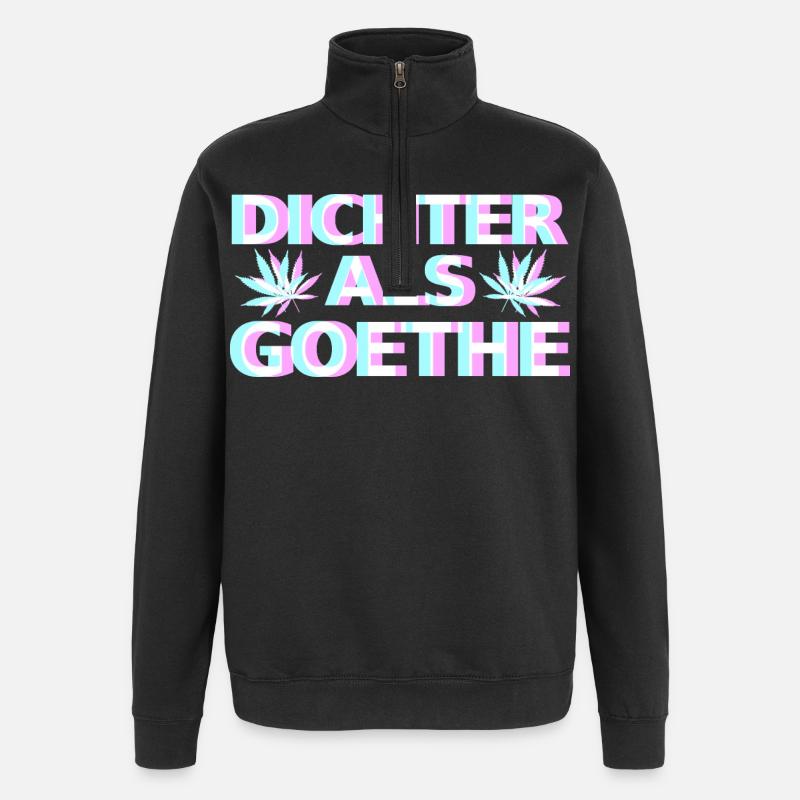 Cannabis Goethe - Quarter-Zip-Sweatshirt - Schwarz