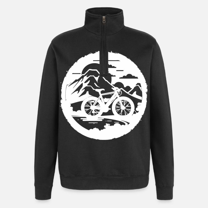 Mountain Bike Graphics - Quarter-Zip Sweatshirt - black