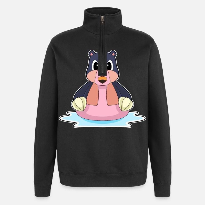 Taupe Flamant - Sweat à zip 1/4 - noir