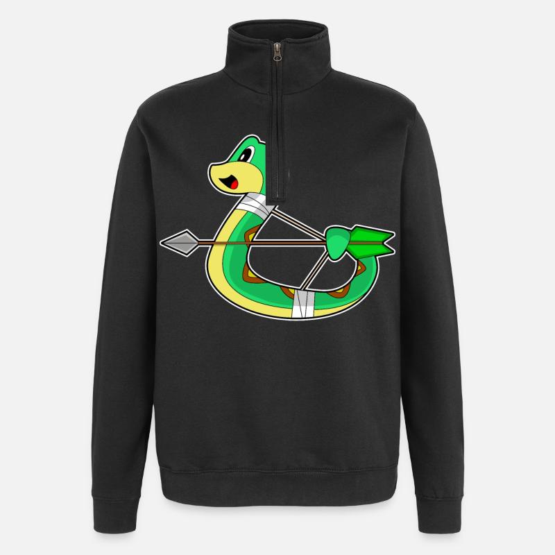 Schlange Bogenschütze Bogen - Quarter-Zip-Sweatshirt - Schwarz