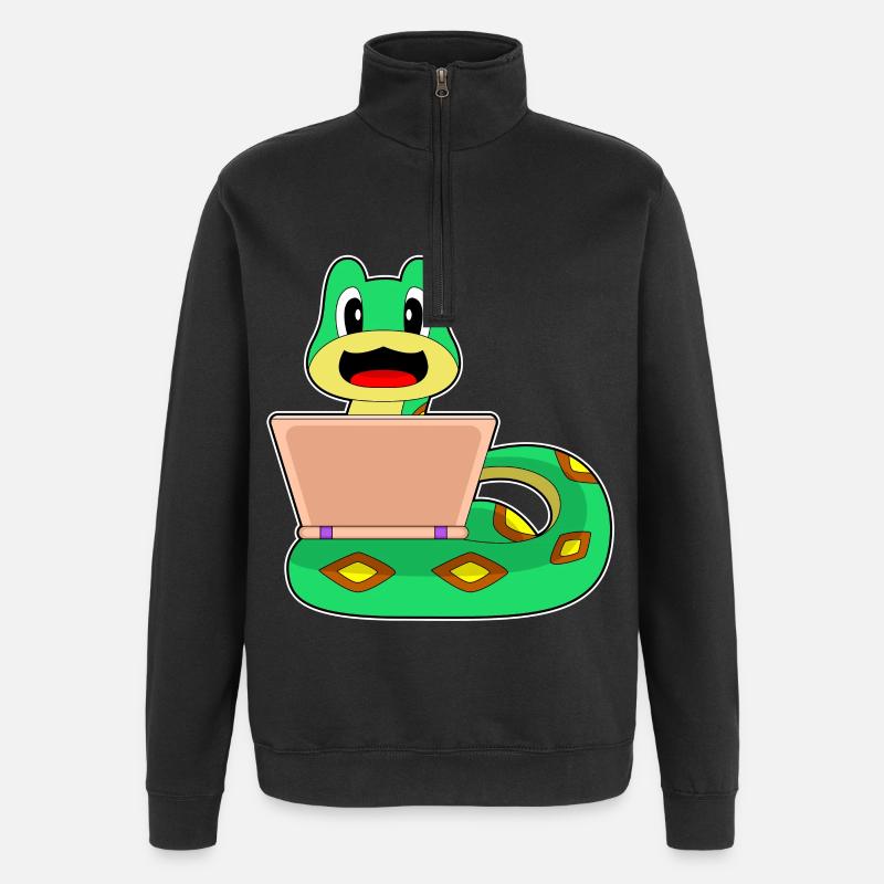 Snake Laptop - Quarter-Zip Sweatshirt - black