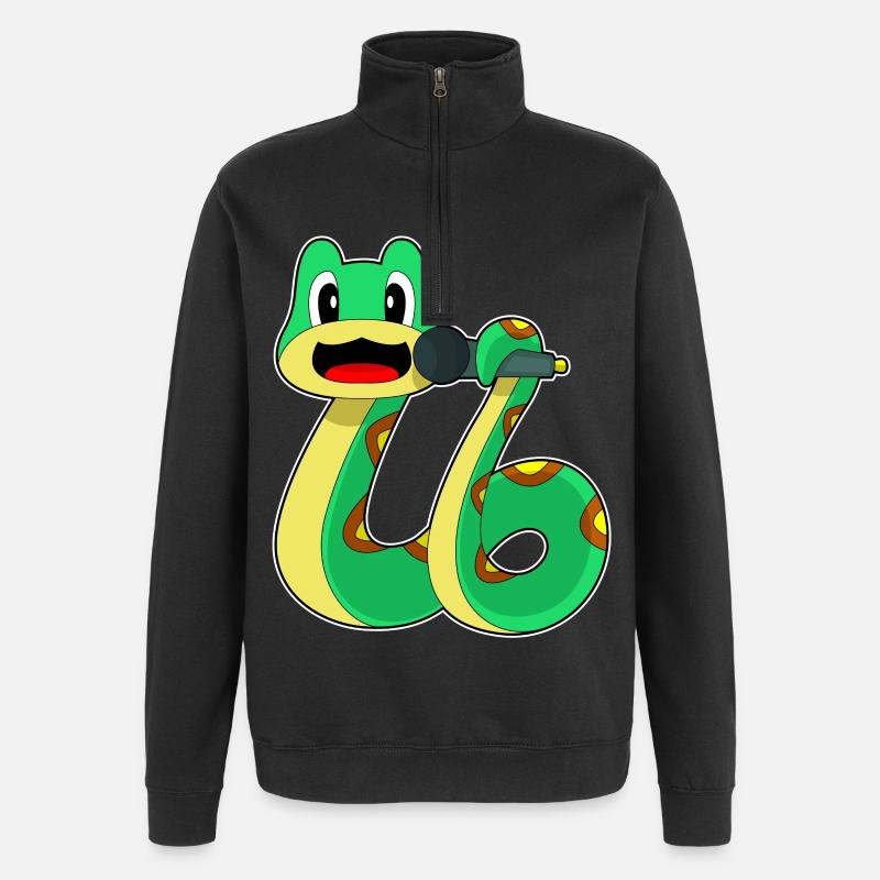 Snake Singer Microphone Musique - Sweat à zip 1/4 - noir