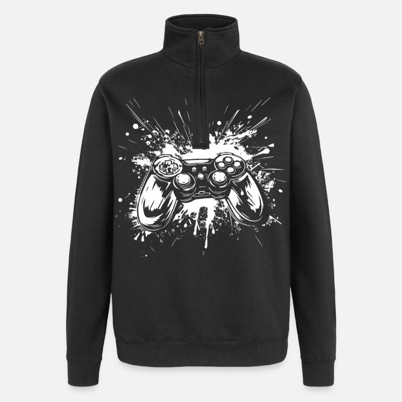 Game Controller - Quarter-Zip-Sweatshirt - Schwarz