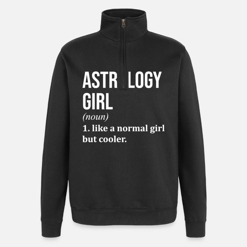 astrologie - Sweat à zip 1/4 - noir