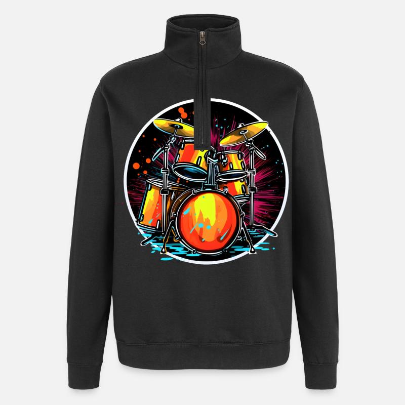 Trapset Portrait - Quarter-Zip Sweatshirt - black