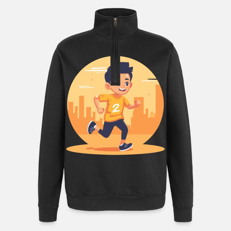 Graphique Marathon Boy - Sweat à zip 1/4 - noir