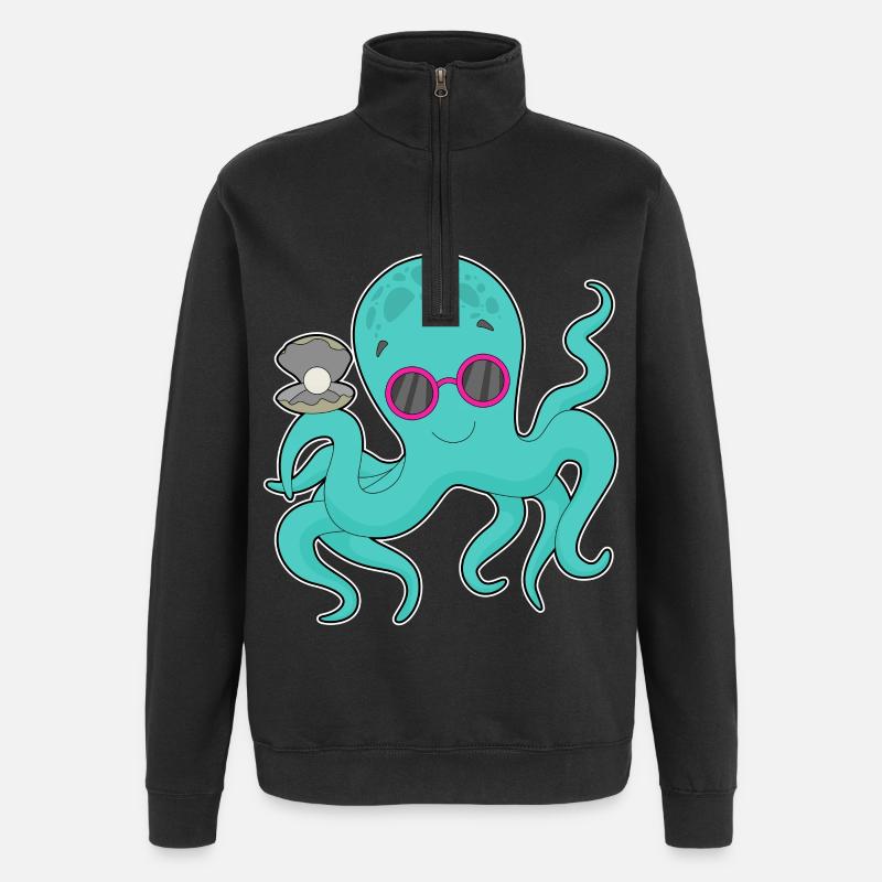 Octopus Bead - Quarter-Zip Sweatshirt - black