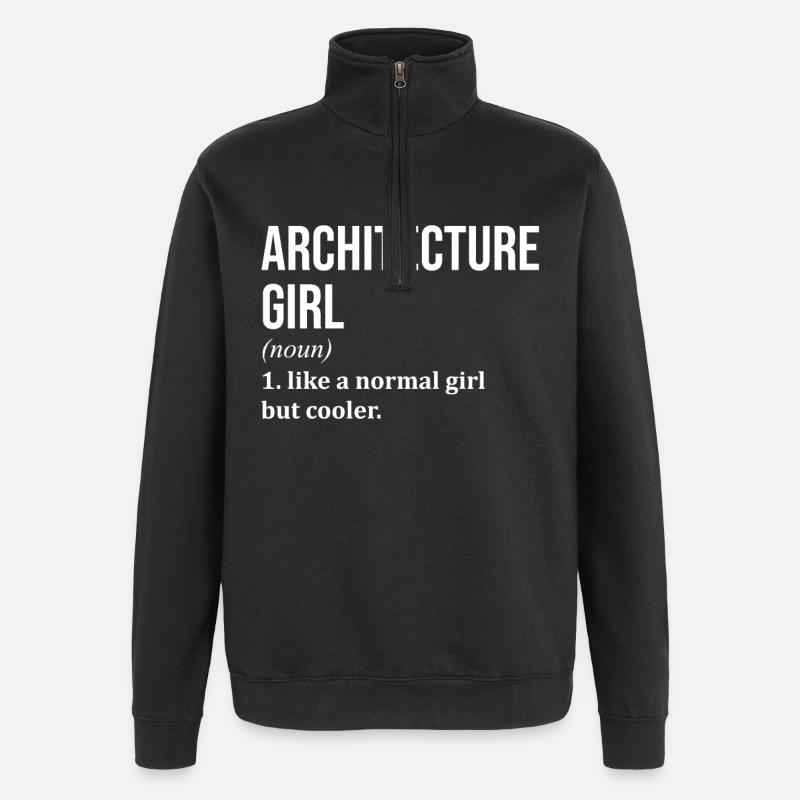 architecte - Sweat à zip 1/4 - noir