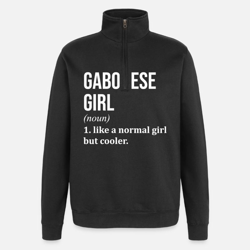 Gabon - Sweat à zip 1/4 - noir