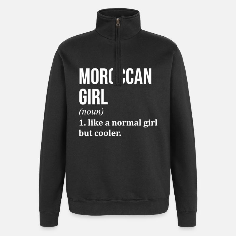 Marokko - Quarter-Zip-Sweatshirt - Schwarz