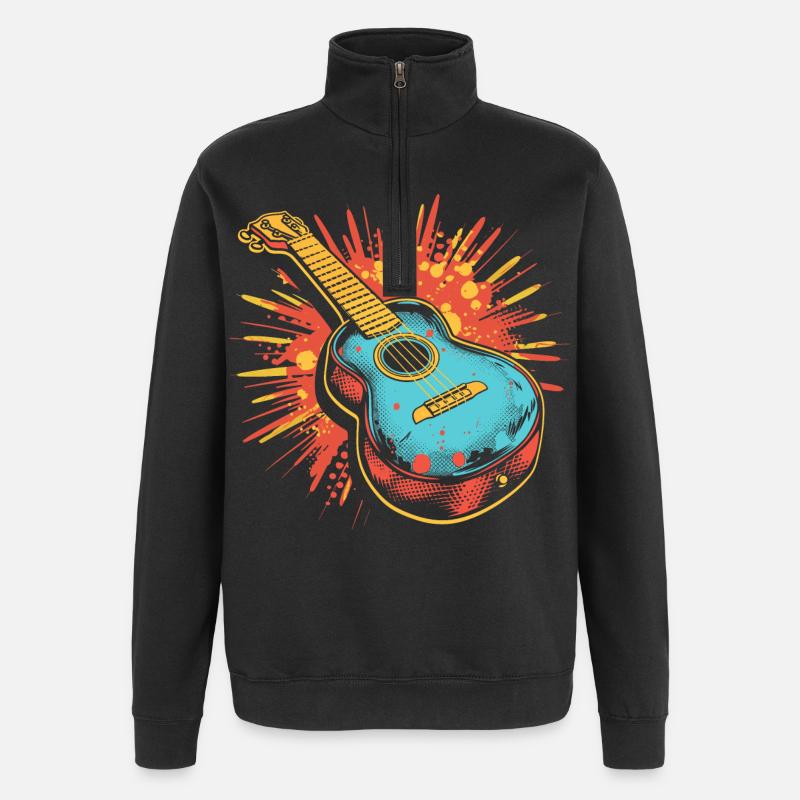 Ukulele Graphics - Quarter-Zip Sweatshirt - black