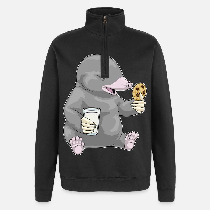 Mole Milk Cookie - Quarter-Zip Sweatshirt - black