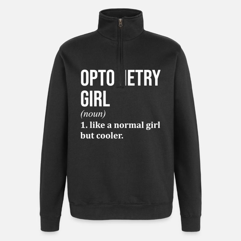 Optometrie - Quarter-Zip-Sweatshirt - Schwarz