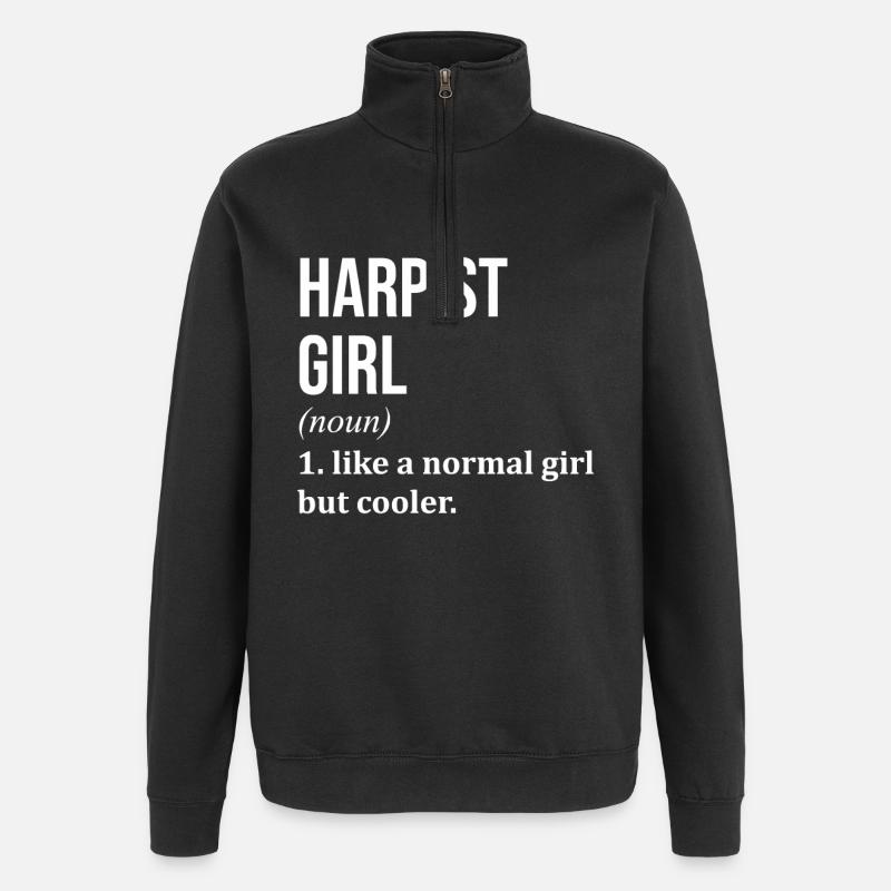 harpe - Sweat à zip 1/4 - noir