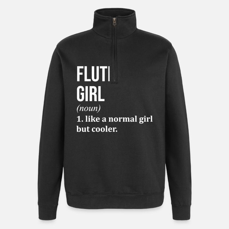 Flöte - Quarter-Zip-Sweatshirt - Schwarz