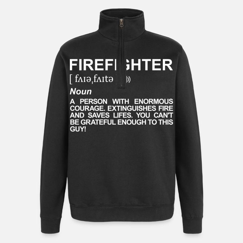 Définition de pompier - Sweat à zip 1/4 - noir