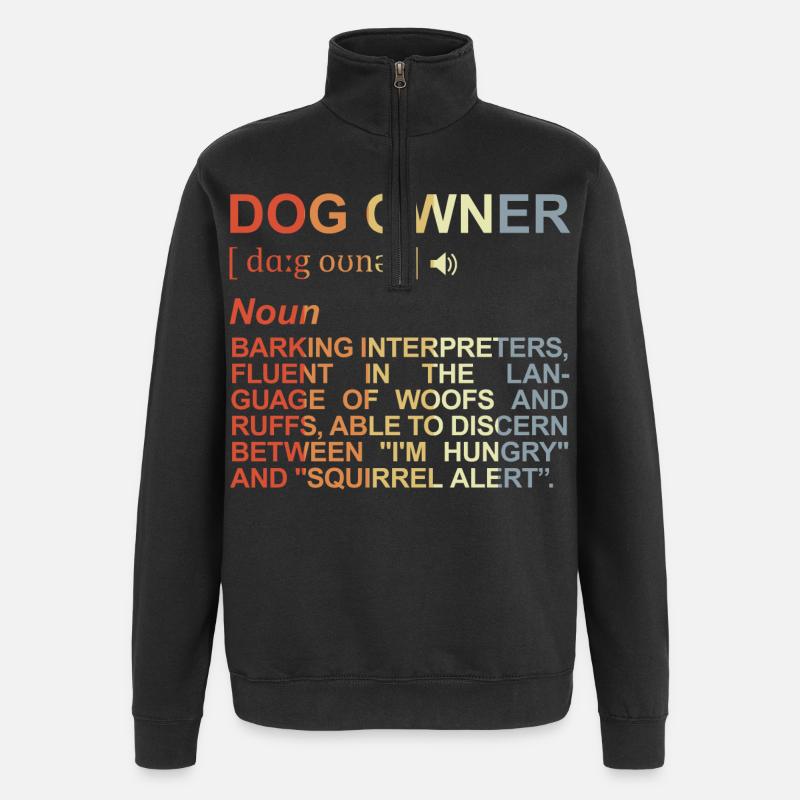 Hundebesitzer Bedeutung - Quarter-Zip-Sweatshirt - Schwarz