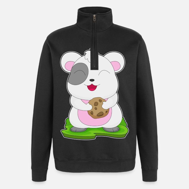 Biscuit hamster - Sweat à zip 1/4 - noir