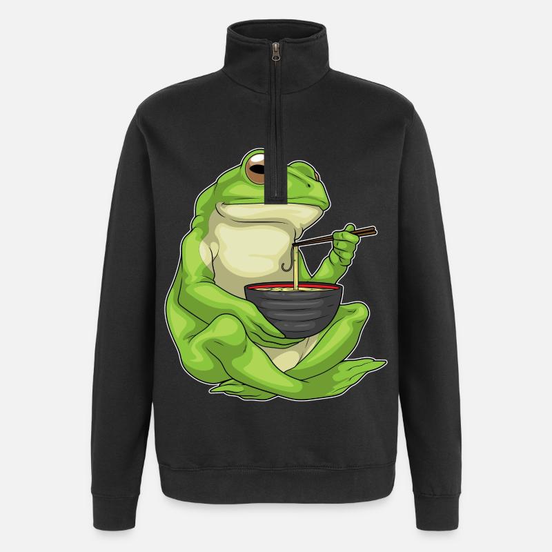 Frog Bowl Ramen - Sweat à zip 1/4 - noir