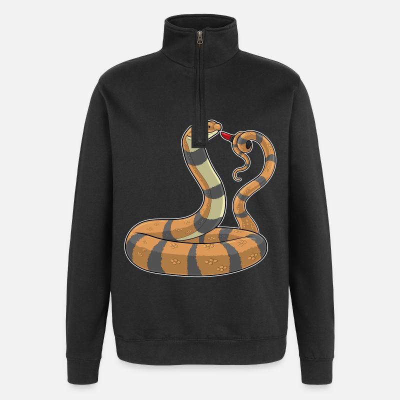 Snake Lipstick - Quarter-Zip Sweatshirt - black