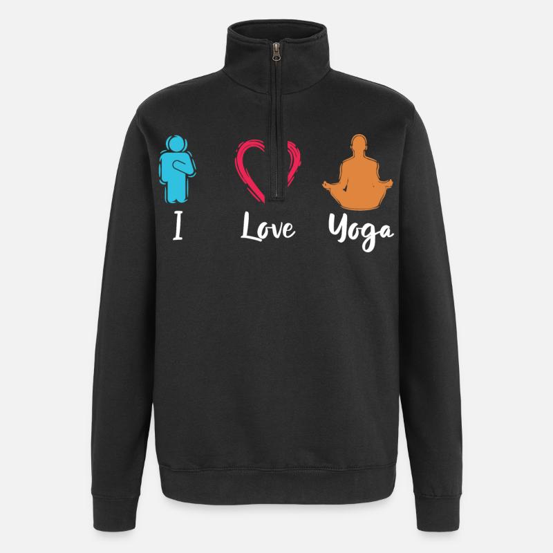 J’adore le yoga - Sweat à zip 1/4 - noir