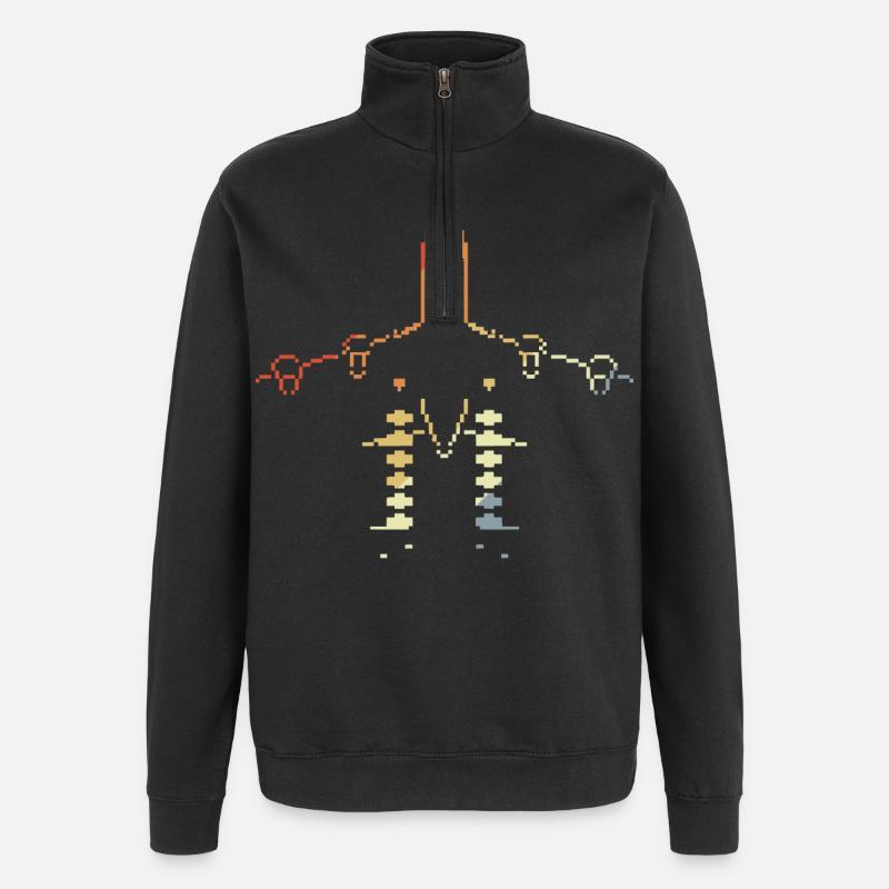 Flugzeug Pixelgrafik - Quarter-Zip-Sweatshirt - Schwarz
