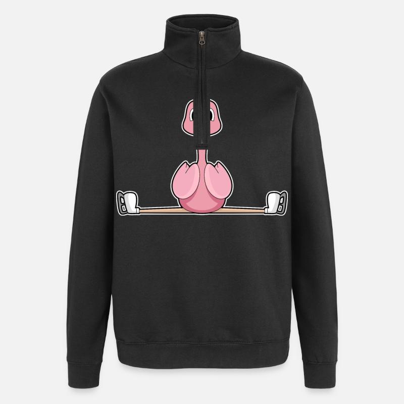 Flamingo patins à glace - Sweat à zip 1/4 - noir