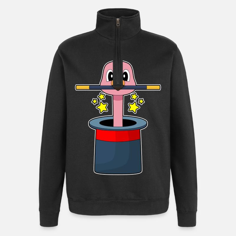 Flamingo Wizard Wand - Quarter-Zip Sweatshirt - black