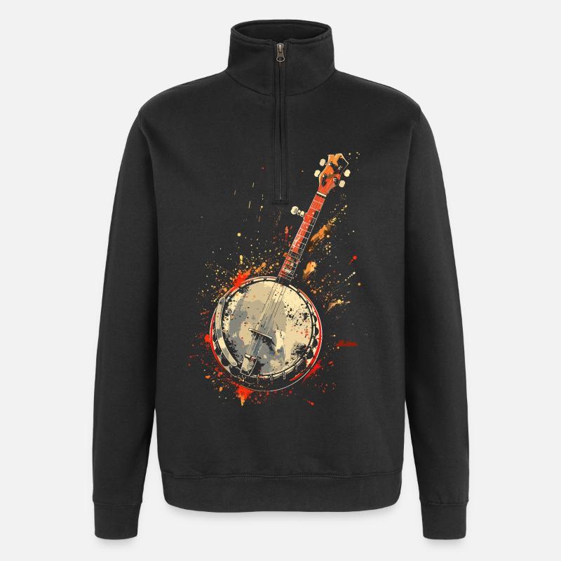 Banjo Éclaboussures de Couleur - Sweat à zip 1/4 - noir
