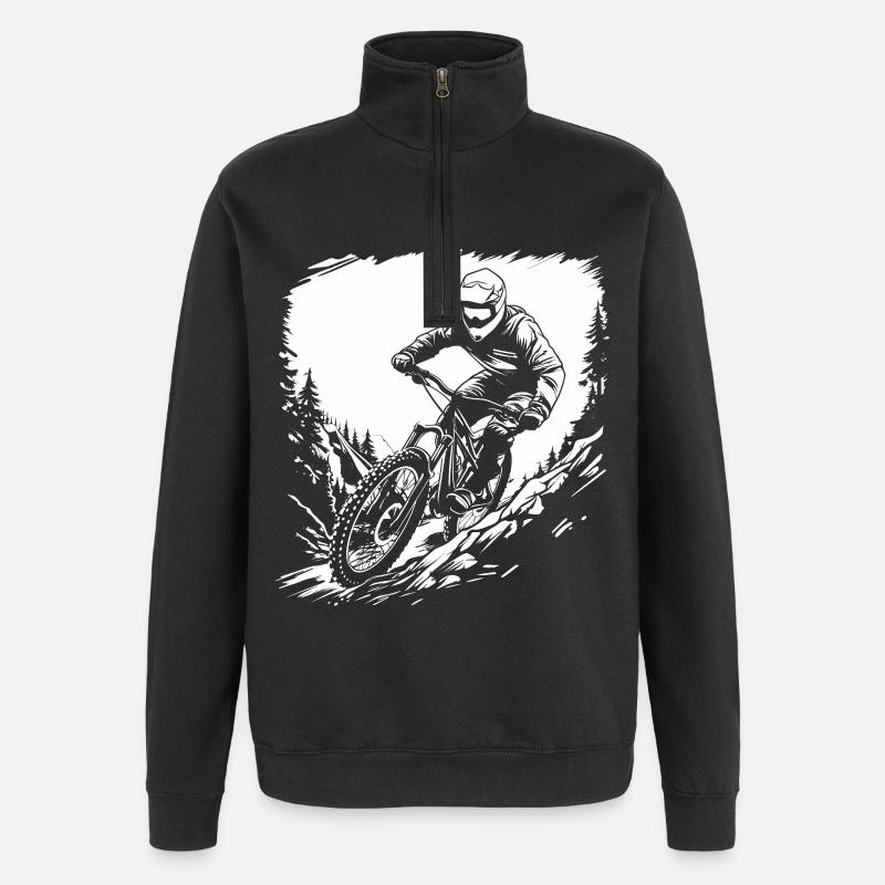 Croquis de VTT - Sweat à zip 1/4 - noir