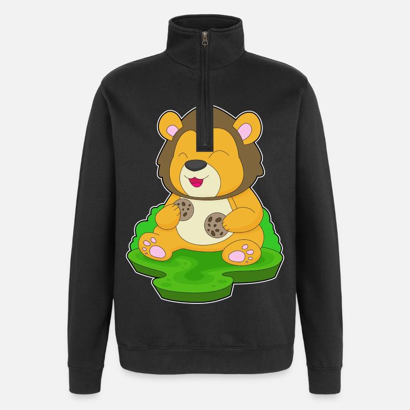 Löwe Cookie - Quarter-Zip-Sweatshirt - Schwarz