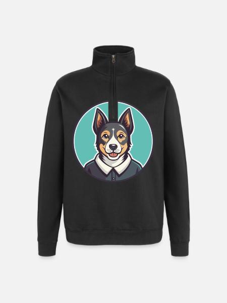 Cesky Strakaty Pes Dog Breed Cartoon Kawaii - Quarter-Zip Sweatshirt - black