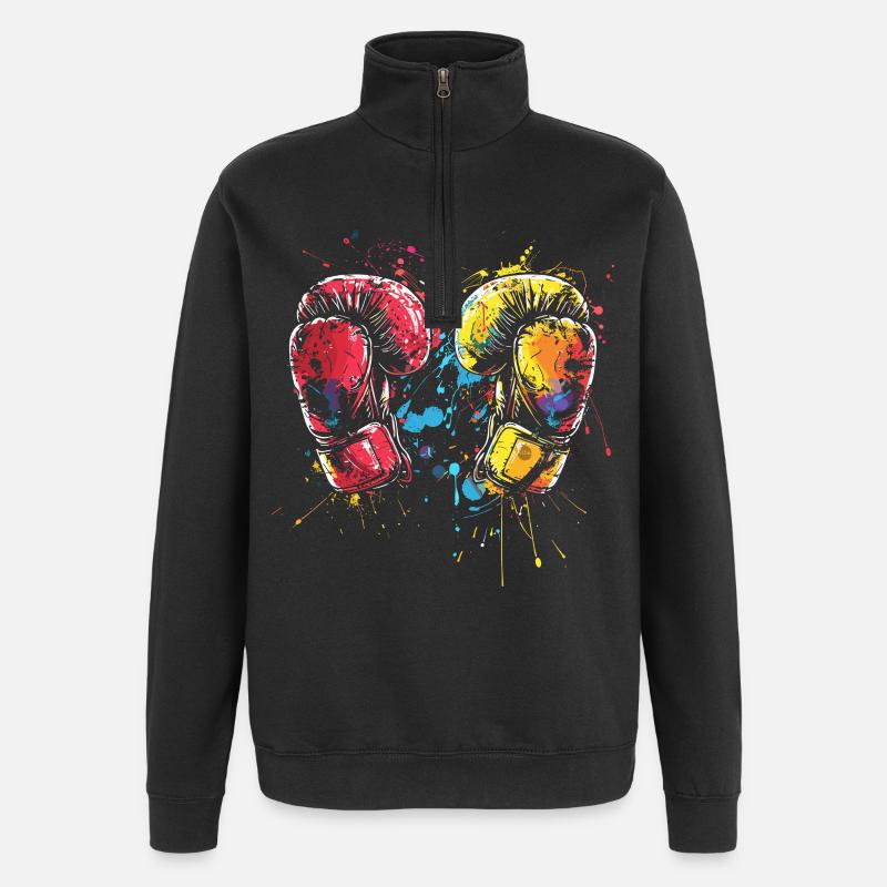 Gants de kickboxing - Sweat à zip 1/4 - noir