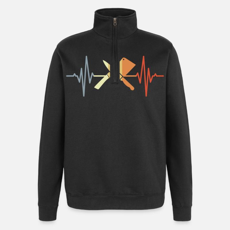 Hackbeil Messer Herzlinie - Quarter-Zip-Sweatshirt - Schwarz