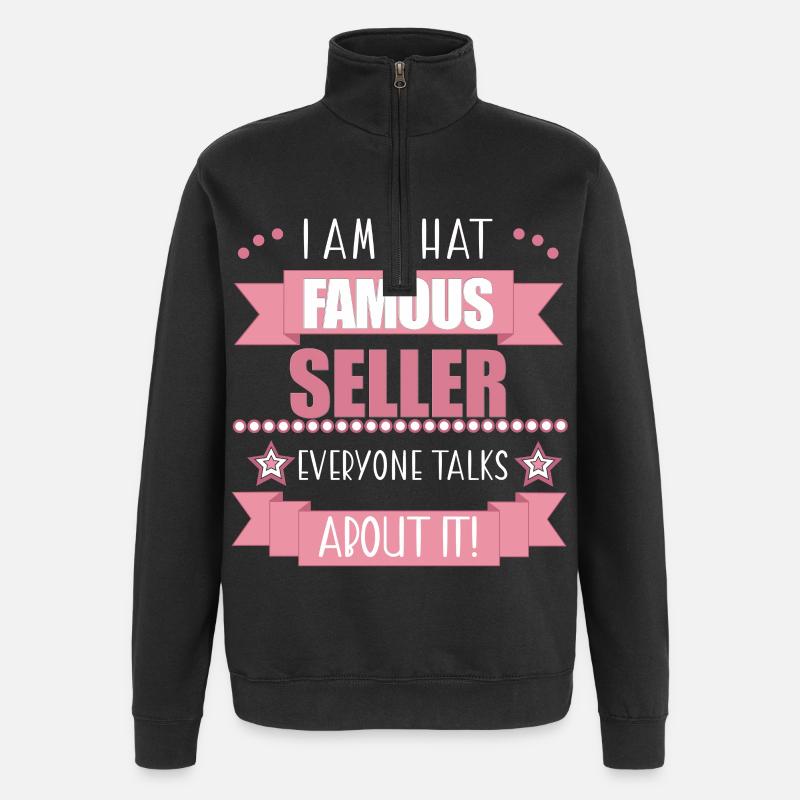 Vendeuse Profession Dames Cadeau - Sweat à zip 1/4 - noir
