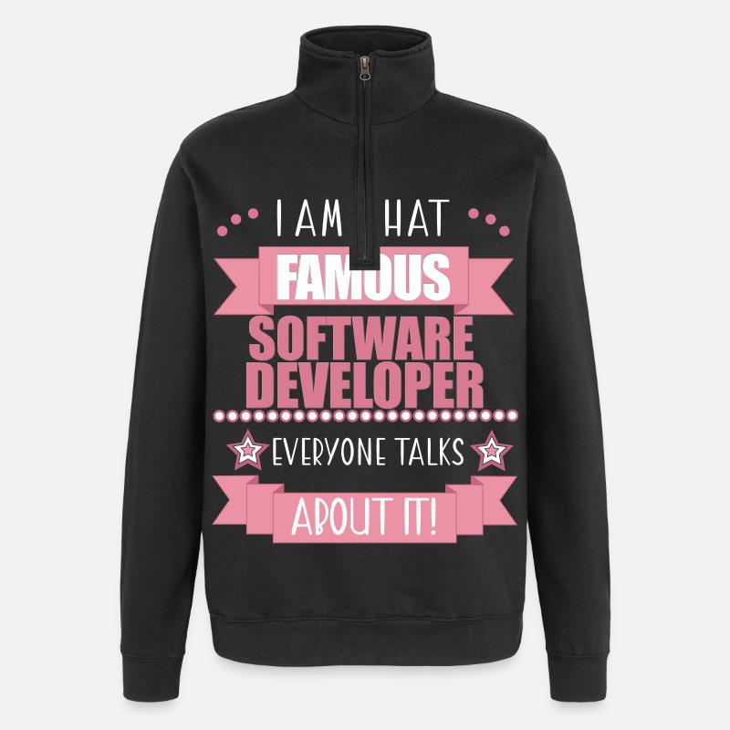 Softwareentwicklerin Beruf Damen Geschenk - Quarter-Zip-Sweatshirt - Schwarz